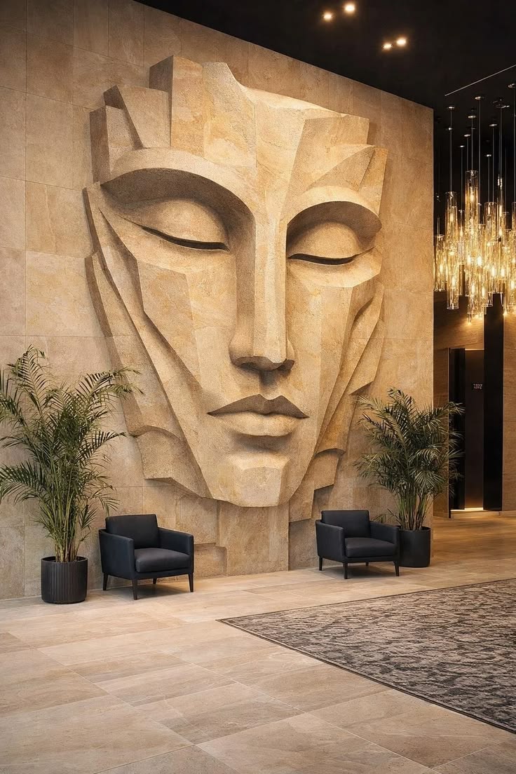 An institutional lobby installation — Hero — full installation